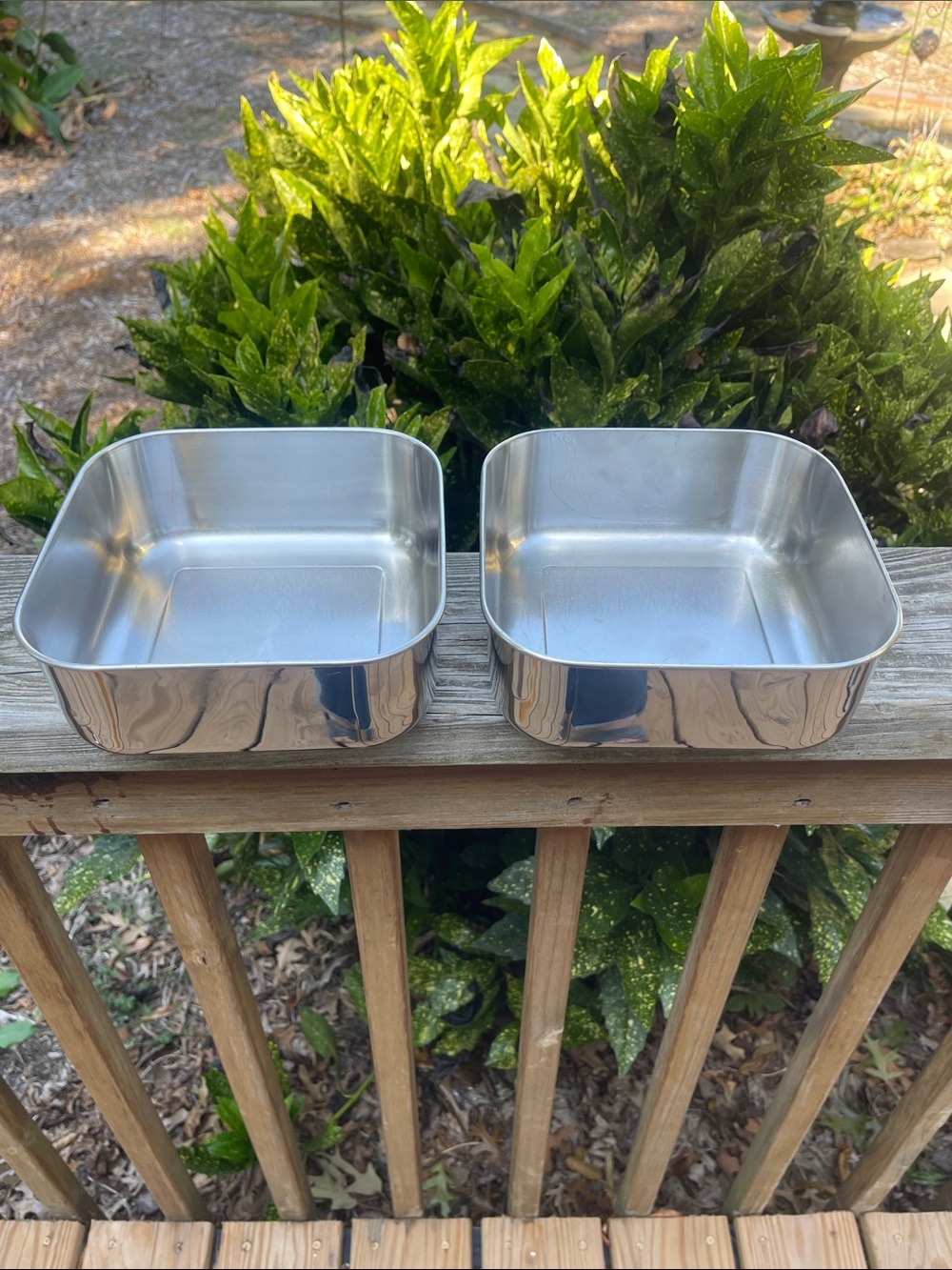 Vintage Tramontina Stainless Steel Square Baking Pan Set of 2